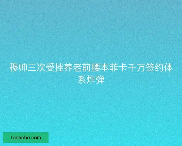 穆帅三次受挫养老前腰本菲卡千万签约体系炸弹